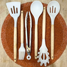 Load image into Gallery viewer, Hope30 Kitchen Custom Silicone Utensils Set with Bamboo Handles