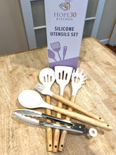 Load image into Gallery viewer, Hope30 Kitchen Custom Silicone Utensils Set with Bamboo Handles