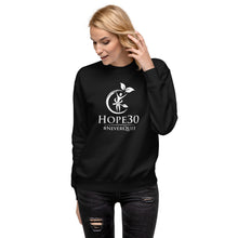 Load image into Gallery viewer, Hope30 Unisex Premium Sweatshirt w/Classic Logo in White