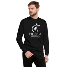 Load image into Gallery viewer, Hope30 Unisex Premium Sweatshirt w/Classic Logo in White