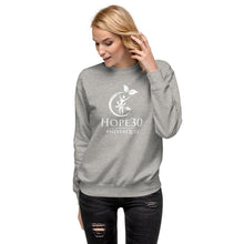 Load image into Gallery viewer, Hope30 Unisex Premium Sweatshirt w/Classic Logo in White