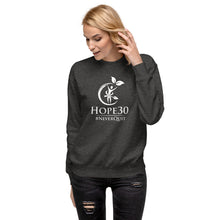 Load image into Gallery viewer, Hope30 Unisex Premium Sweatshirt w/Classic Logo in White