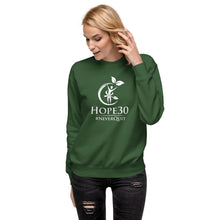 Load image into Gallery viewer, Hope30 Unisex Premium Sweatshirt w/Classic Logo in White