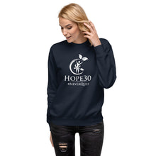 Load image into Gallery viewer, Hope30 Unisex Premium Sweatshirt w/Classic Logo in White