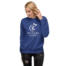 Load image into Gallery viewer, Hope30 Unisex Premium Sweatshirt w/Classic Logo in White