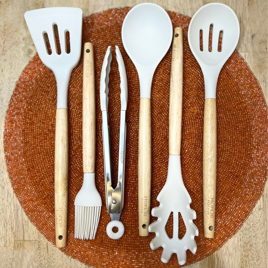 Hope30 Kitchen Custom Silicone Utensils Set with Bamboo Handles – Hope ...