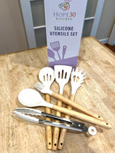 Load image into Gallery viewer, Hope30 Kitchen Custom Silicone Utensils Set with Bamboo Handles
