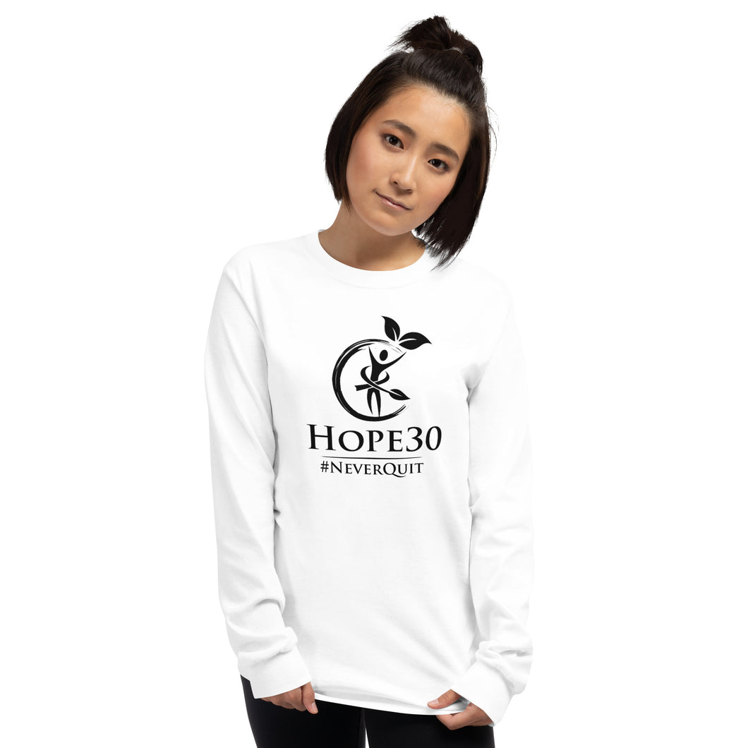 Hope30 Unisex Long Sleeve Shirt w/Classic Black Logo