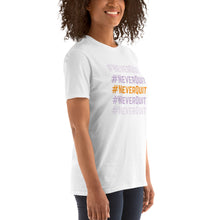 Load image into Gallery viewer, Hope30 #NeverQuit Short-Sleeve Unisex T-Shirt w/Echo Logo
